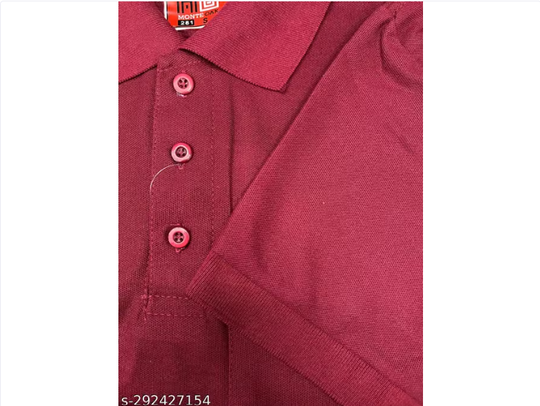 Men Solid Scuba Polo Neck T-Shirt l Red